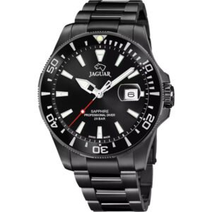 JAGUAR EXECUTIVE BLACK ST.STEEL WITH BLACK DIAL J989/1