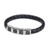 Guy Laroche GL ADAM STAINLESS-STEEL BRACELET WITH BLACK-DARK BLUE LEATHER GLAGB0000204
