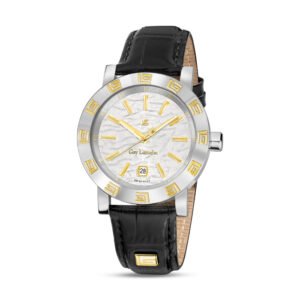 GUY LAROCHE Alex Black Leather Silver & Golden Dial GLWGA0000130