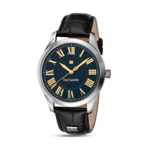 GUY LAROCHE Louis Black Leather Dark Blue Dial GLWGA0001102